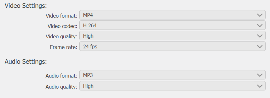 Configure Recording Options